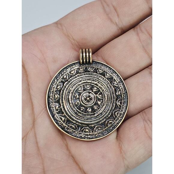 Vintage Signed KOPI Scandinavian Bronze Medallion/Pendant - Picture 1 of 7
